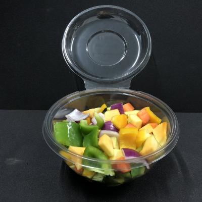 China Wholesale 32oz Disposable Plastic Salad Fruit Container Round Salad Bowl for sale