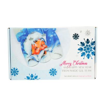 China Merry Christmas Simple Elegant Folding Present Box Recyclable Easy Folding Custom New Arrival for sale