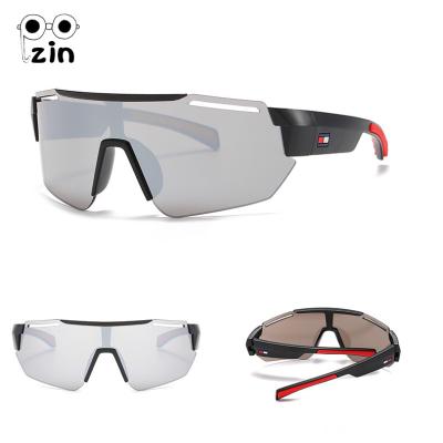 China 2021 Fashion Sunglasses High Quality One Piece Lens Cool Cycling Custom Logo Sports Winter Sunglasses for sale