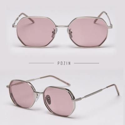 China 2021 Fashion Sun Glasses New Arrival TAC Lens Stainless Steel Metal Oval Polarized Soft Soft Pink Sunglasses Small for sale