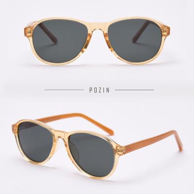 China Handmade 2021 Fashion Sun Glasses CE Italy Aviation Sweet Orange Brown Acetate Cute Korean Style Sunglasses for sale