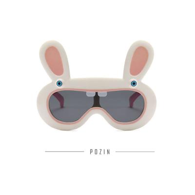 China 2021 new arrival fashion sunglasses new arrival tpee rabbit rabbit ear front teeth soft foldable shatterproof sunglasses for sale