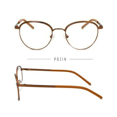 China For Reading 2021 Hot Sale Retro Vintage Gold Italy Design Acetate Stainless Steel Round Myopia Glasses for sale