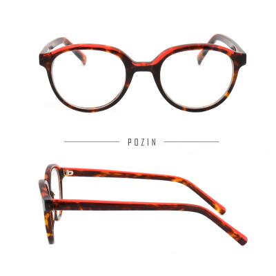 China To read factory price stock fashion vintage rock street round contrast color acetate handmade eyewear for sale