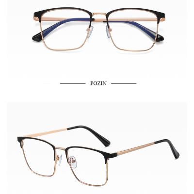 China For Reading Glass 2022 Stainless Steel Spring Hinge Half Frame Good Quality Rectangular Blue Light Anti Blocking Prescription Glass Eyewear for sale