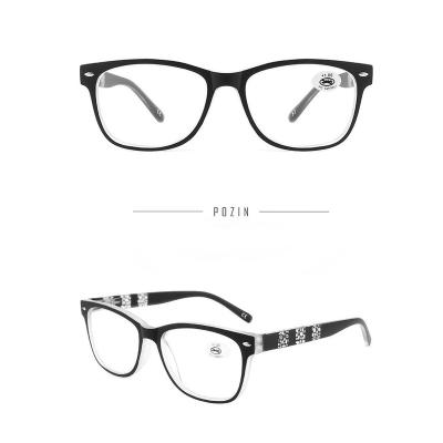 China 2021 Classic square frame laser pattern men and women reading mirror cavity spot wholesale reading glasses for sale