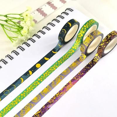 China Wholesale custom waterproof printed embossed gold foil washi tape for scrapbooking for sale