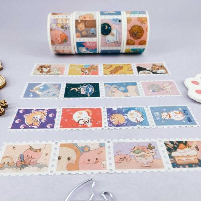 China Aesthetic waterproof maker custom stamp washi printing colorful tape for scrapbooking for sale