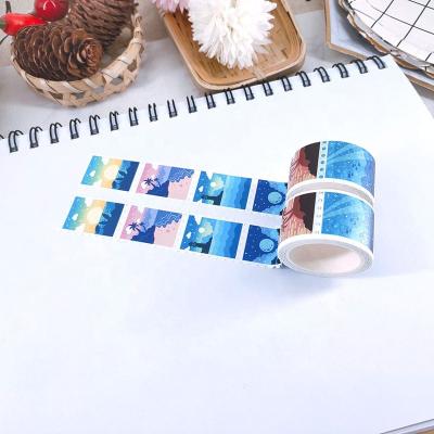 China custom printed waterproof kawaii newspaper stamp washi tape for maker for sale