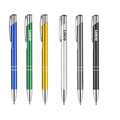 Cina Inchiostro nero su ordinazione di Logo Imprint Metal Ballpoint Pens 0.5mm in vendita