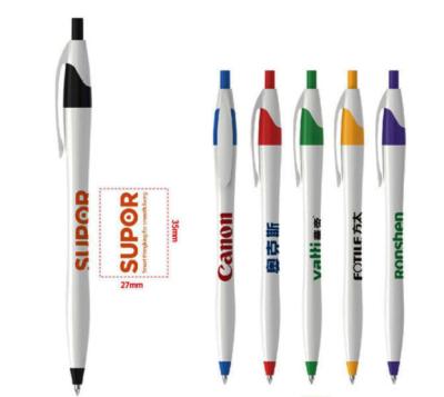 Cina Colore solido a sfera di plastica di Logo Imprint Hand Writing Pens in vendita