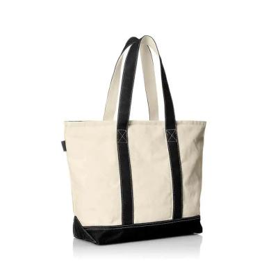 Chine Grande toile Tote Handle Beach Tote Bag de coton de deux Tone Accent Gusseted Tote à vendre