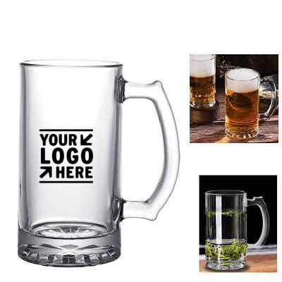 China Kundenspezifisches Logo 17 Unze-Maß mit Griff Crystal Beer Mugs Stein Mugs für Gefrierschrank-große Bierkrüge zu verkaufen