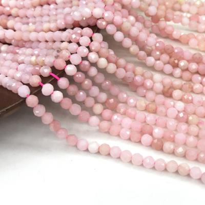 China Wholesale Natural Pink Opal Stone Beads Factory Round Facted Fashional 2mm3mm4mm High Quality Beads For DIY Jewelry Necklace Bracelet Making for sale