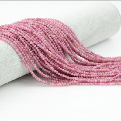 China Fashional DIY Beads Wholesale Natural Faceted Pink Tourmaline Gemstone Beads 2mm3mm4mm Semi-finish DIY High Quality For Neckalce Making for sale