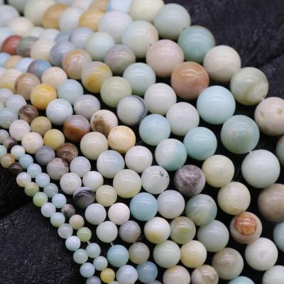 China DIY Jewelry Making Natural Smooth Stone Amazonite Beads Natural Gemstone Matte Amazon Beads Accessory For Jewelry Making Yellow Red Color 15