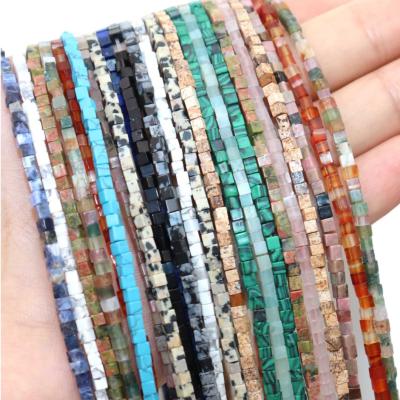 China DIY Fashional Beads 2*2mm Natural Stone Square Lapis Lazuli Agates Amazonite Spacer Beads For Jewelry Making DIY Bracelet Necklace Accessories for sale