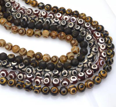 China Wholesale Price Antique Gemstone Ancient Dzi Tibetan Beads Natural Loose Agate Bead 8mm 10mm Smooth For Jewelry Making for sale