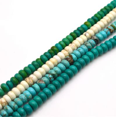 China Wholesale Fashionable Low Price Natural Turquoise Abacus 2*4/3*6/3*8mm Round Loose Gemstone Spacer Bead Stone Beads for sale