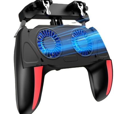 China Touch buttons H10 Gaming Accessories Double Fans Radiating Controller for Android IOS Mobile Phone PUBG Gamepad 2500mAh battery style for sale