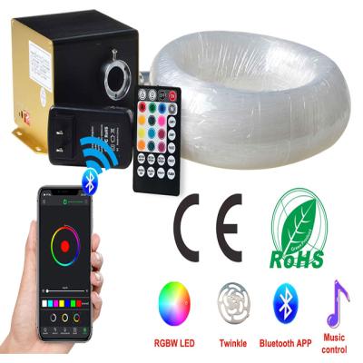 China RGBW+ Twinkle Effect Bluetooth App Control Movie Theater Decor Fiber Optic Sky Star Ceiling Kit with Fiber Optic Beam for sale