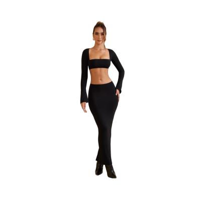 China Women's Fitness Tops Summer Sexy Anti-Shrink OEM Long Sleeve Crop And Ladies Bodycon Tops for sale