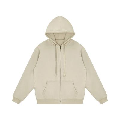 China Wholesale Custom White Fashion Anti-wrinkle Mens Unisex Logo Padded Zipper Up Hoodie Quantity Print OEM Customized for sale