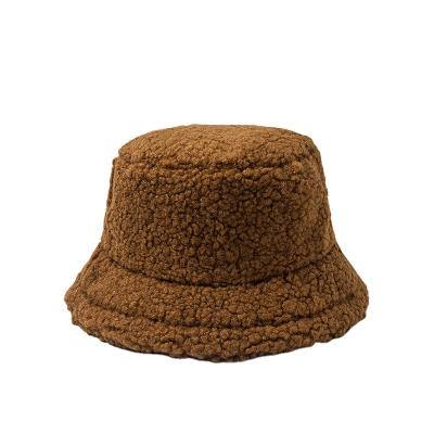 China Wholesale Cozy Madame Winter Lamb Wool Hat Keep Warm Fisherman Plush Basin Hat Cap for sale