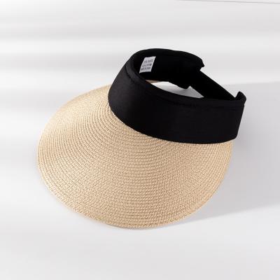 China New Wholesale Soft/Comfortable Women's Empty Top Summer Sunshade UV Straw Hat Sun Protection Beach Hat for sale