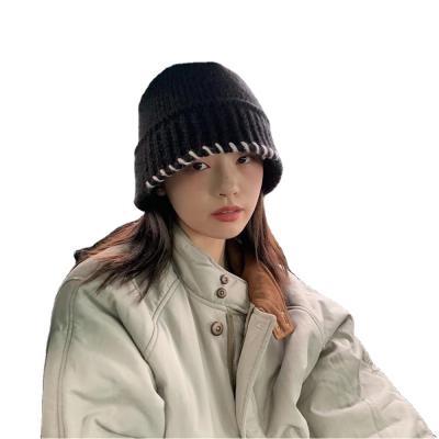 China Lady's Fashion 2021 New Autumn Adult Woolen Basin Hat Student Knitted Bucket Hat To Keep Warm for sale