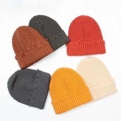 China COMMON broken knitted hat for men and women autumn winter hat hip-hop retro knitted hat cold for sale