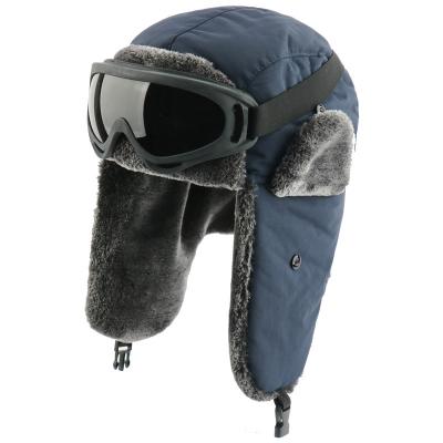 China Ushanka Trapper Military Winter Waterproof Caps Russian Earflap Caps Russian Earflap Warm Outdoor Hats With Glasses for sale