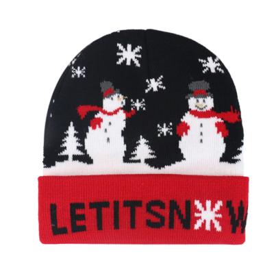 China 2021 Winter Xmas Soft Glitter Hat Of Various Good Quality COMMON Acrylic Fabric With LED Lights for sale