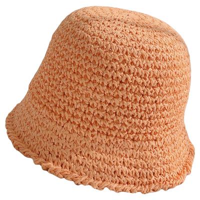 China Summer Barred Children's Baby and Breathable Sun Hat Beach Bow Cap Girls Lace Brim Kids Princess Wide Straw Hat for sale