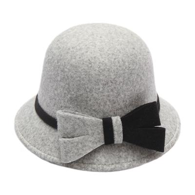 China Image Autumn Fashion Women Wool Bucket Hat English Cross Top Hat Woolen Women Fisherman Hat for sale