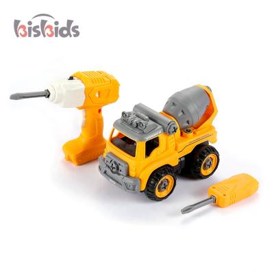 China DIY Assemble Car DIY Engineering Vehicle Voice Function 2.4G Carryover Assembly Mixer Truck Car rc for sale