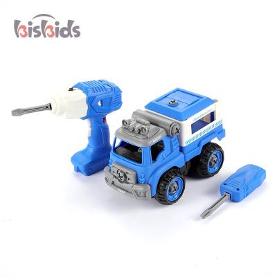 China DIY Assemble Electric Remote Control Mobile Car Voice Series Car Police 2.4G Assembling Kit With Tools for sale