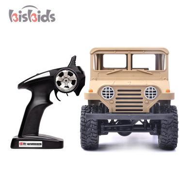 China High-speed 1:14 LED head lights military car 4wd fender cross country 2.4Ghz rc climbing trucks with high speed for sale