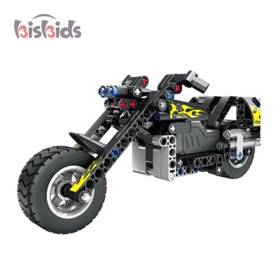 China Building Toy Pull Back Tech Bricks Vehicle Model 183 Pcs Motor Bike Building Block Toys For Children for sale