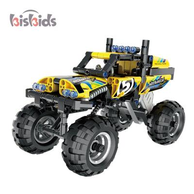 China Construction Toy Pull Back 199 PCs Race Car Assemble Building Blocks For Cool Design for sale