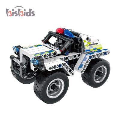 China Building Toy Pull Back Police Model Vehicle 199 Pcs Car Block Building Toy for sale