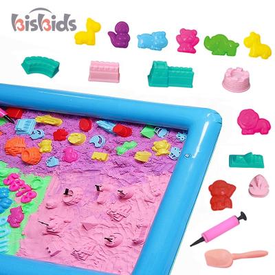 China 98% Sand + 2% Diy Polymer Molds 2000g Mud Play Colorful Fluffy Sand Clay Toy Set With Accessories for sale