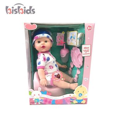 China 16 Inch Vinyl Material Soft Educational Toy Pretend Play Toy Cute Silicone Reborn Baby - Doll For Children for sale