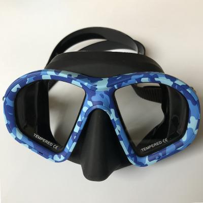 China Classic Blue Camouflage Dive Mask Newest Style Spearfishing Mask for sale