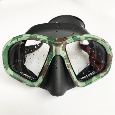 China Classic custom tempered glass color CAMOUFLAGE mask low volume dive mask scuba style free dive mask for spearfishing for sale