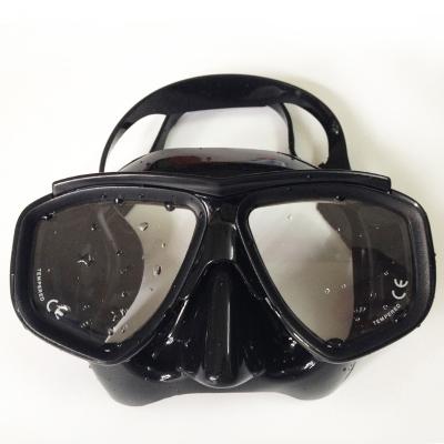 China Classic Black Color Dive Mask SCUBA Style Wide View Mask For Spearfishing for sale