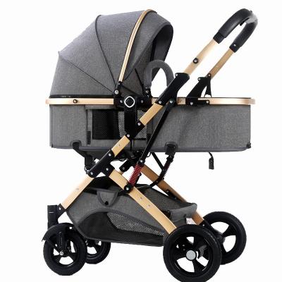 China Luxury Travel Stretch Fabric+Linen Fabric And Aluminum Alloy Materials Fast Folding Carbon Steel Baby Stroller for sale