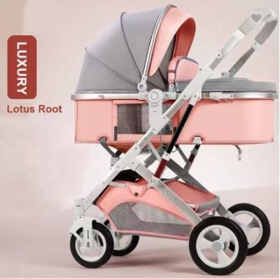 China Wholesale hot sale foldable stretch fabric+linen cloth factory wheel pram rubber baby stroller with brake function for sale