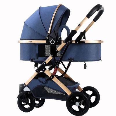 China New Brand Parm Stretch Fabric+Linen Fabric Easy Folding Travel Baby Pram European Standard Stroller Hot Sale Custom Color for sale