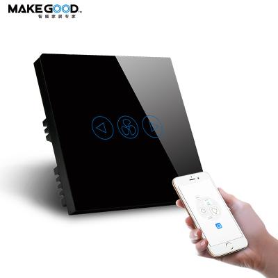 China Touch Screen Light Wall Switch MakeGood APP Control Fan Wifi Wifi Switch Controlled Fan Switch Compatible with Alexa GoogleHome for sale